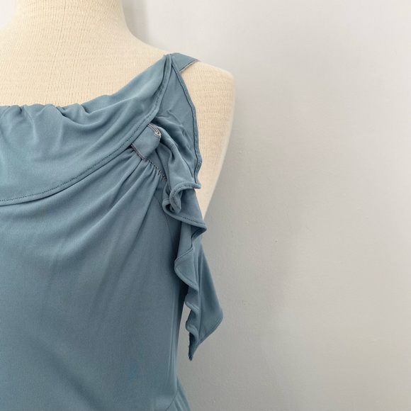 See By Chloe Blue Ruffle One Shoulder Dress Size 8 - Picture 3 of 13